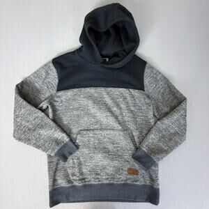 Quiksilver Mountain Wave Pullover Hoodie Gray Black Colorblock Mens Large